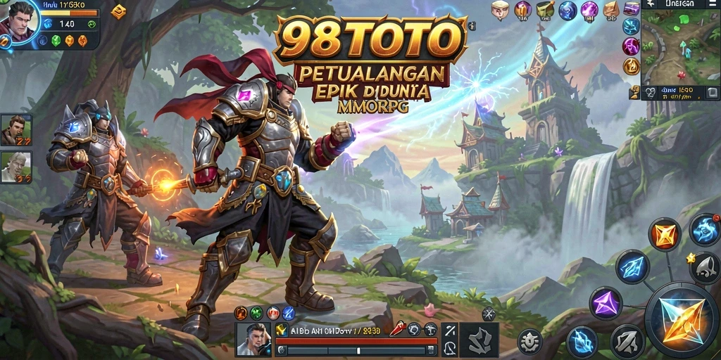 Screenshot dari gameplay epik 98TOTO dalam dunia MMORPG.