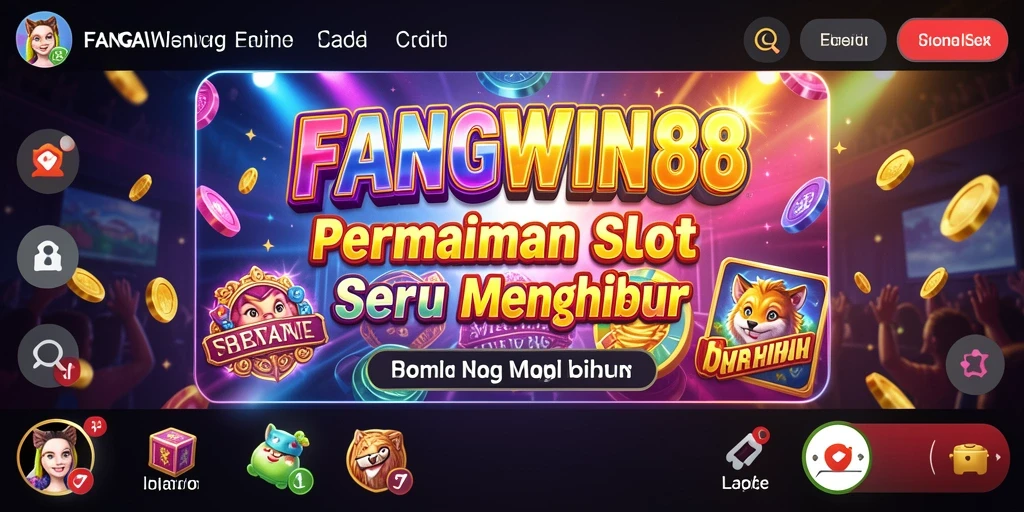 Screenshot FANGWIN88 menunjukkan gameplay slot yang mengasyikkan dan penuh warna.