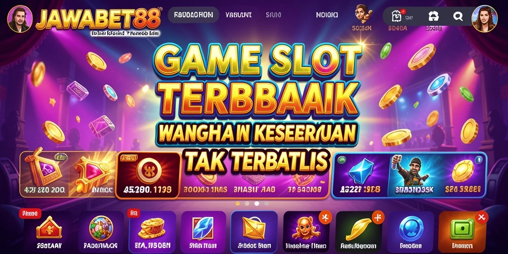 Screenshot JAWABET88 menampilkan permainan slot yang penuh warna.