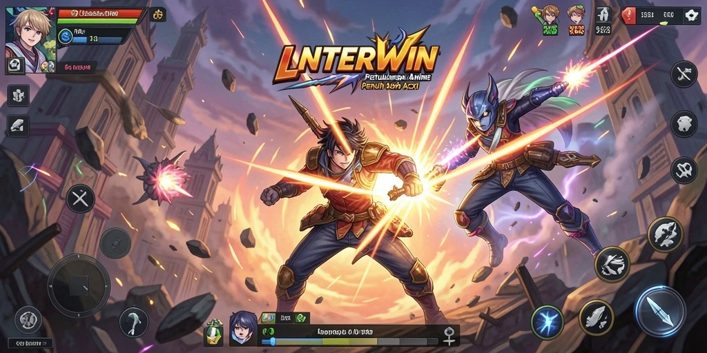 Screenshot LNTERWIN menampilkan aksi seru dalam game Anime.