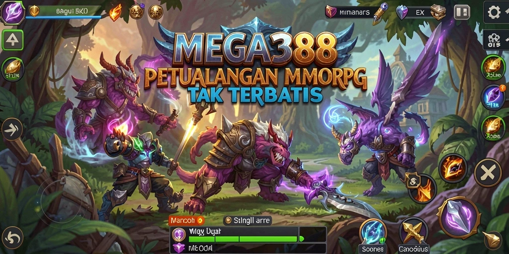 Menampilkan aksi seru di dunia MMORPG MEGA388.