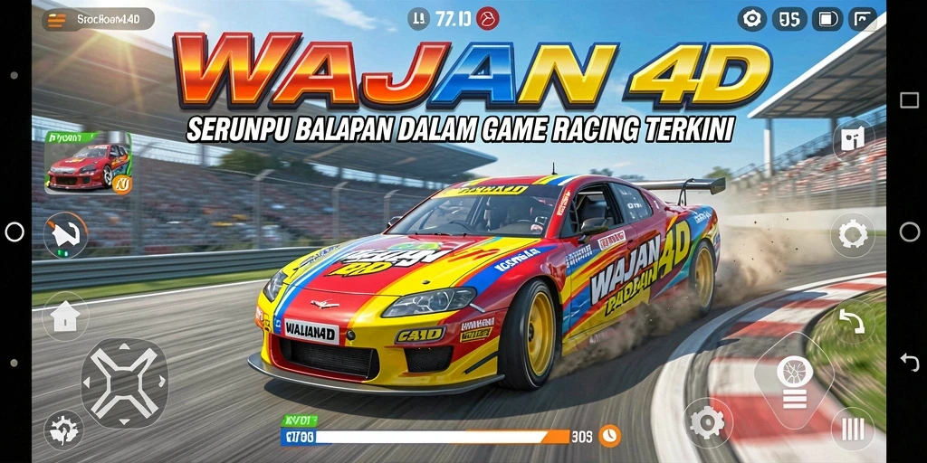 Tampilan gameplay WAJAN4D yang menegangkan saat balapan.